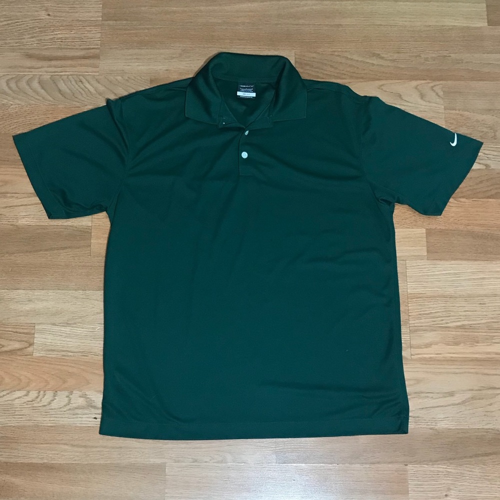 Nike Golf - Men’s Dri-Fit Green Polyester Polo (L)